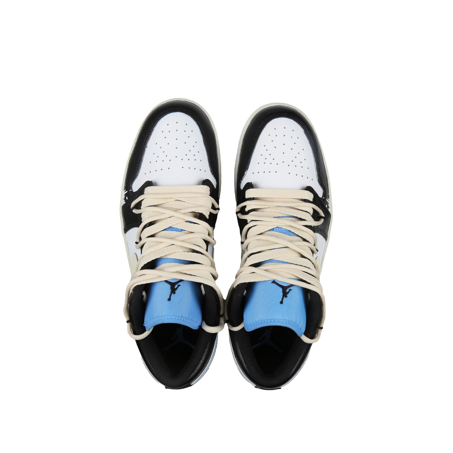Кроссовки Air JORDAN 1 Vintage Basketball Shoes Women's Low-Top White Blue — фото 4