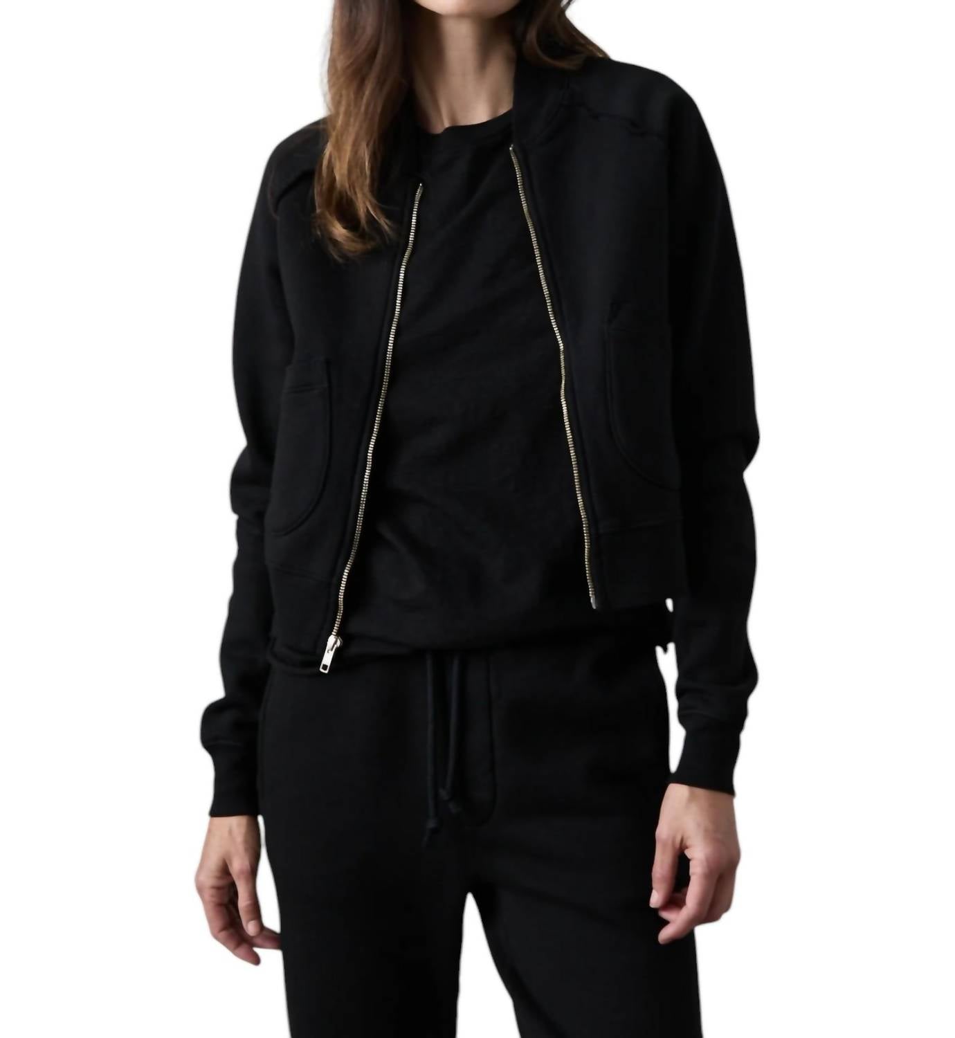 

Куртка-бомбер Fox Zip Front черного цвета NSF