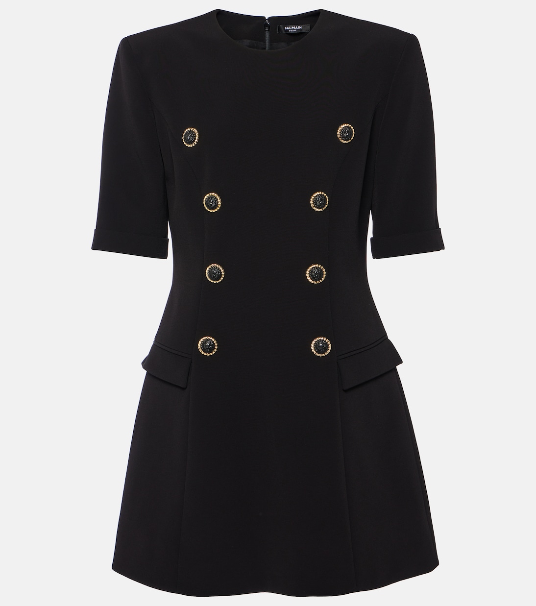 

Мини-платье из крепа Balmain, Noir