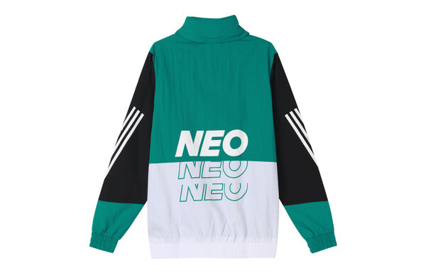 Куртка adidas neo M SS WRMLN WB Sports Windbreaker Jacket White Green Colorblock, белый — фото 2