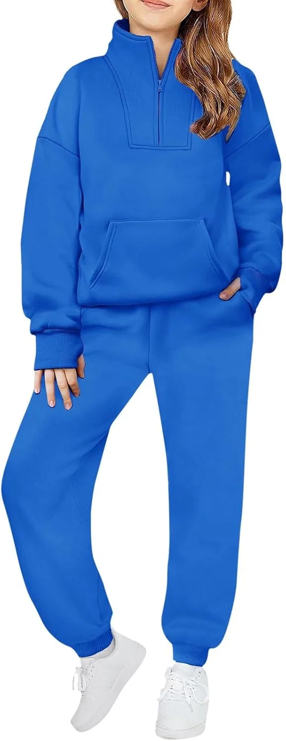 Детский спортивный костюм из 2 предметов, флис, Blue