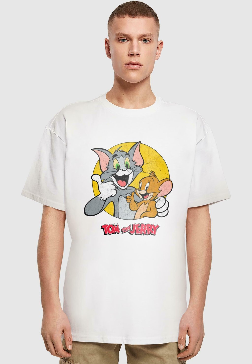 

Футболка с принтом TOM AND JERRY - THUMBS UP HEAVY Merchcode, белый