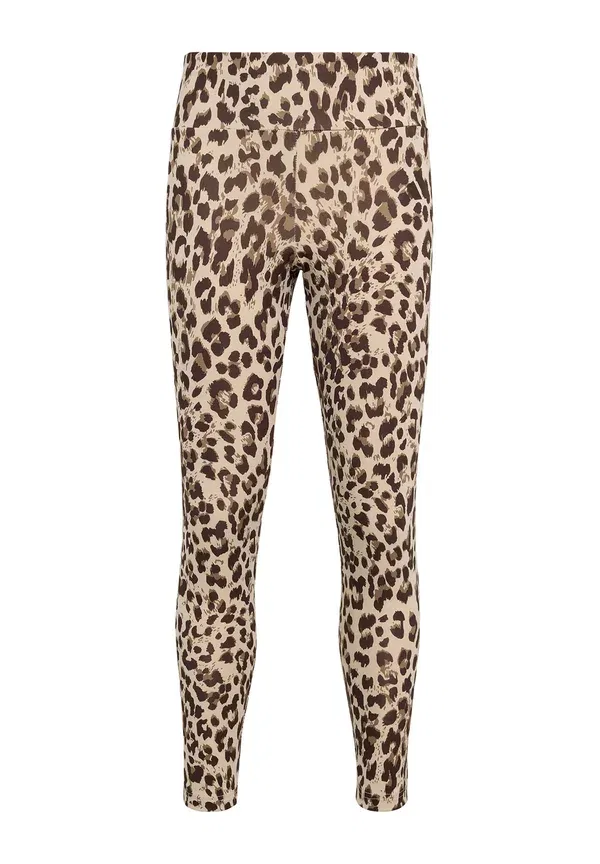 Леггинсы для девочек Junior girl an aop legging leggings Adidas Performance, кристально-льняной хаки, шесть темно-коричневых, темно-коричневый — фото 4
