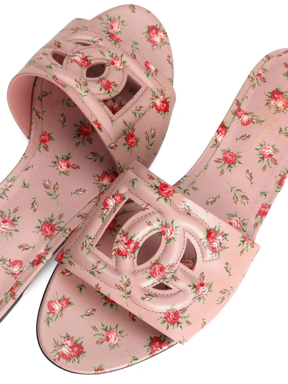 Босоножки с цветочной аппликацией DOLCE & GABBANA, розовый — фото 4