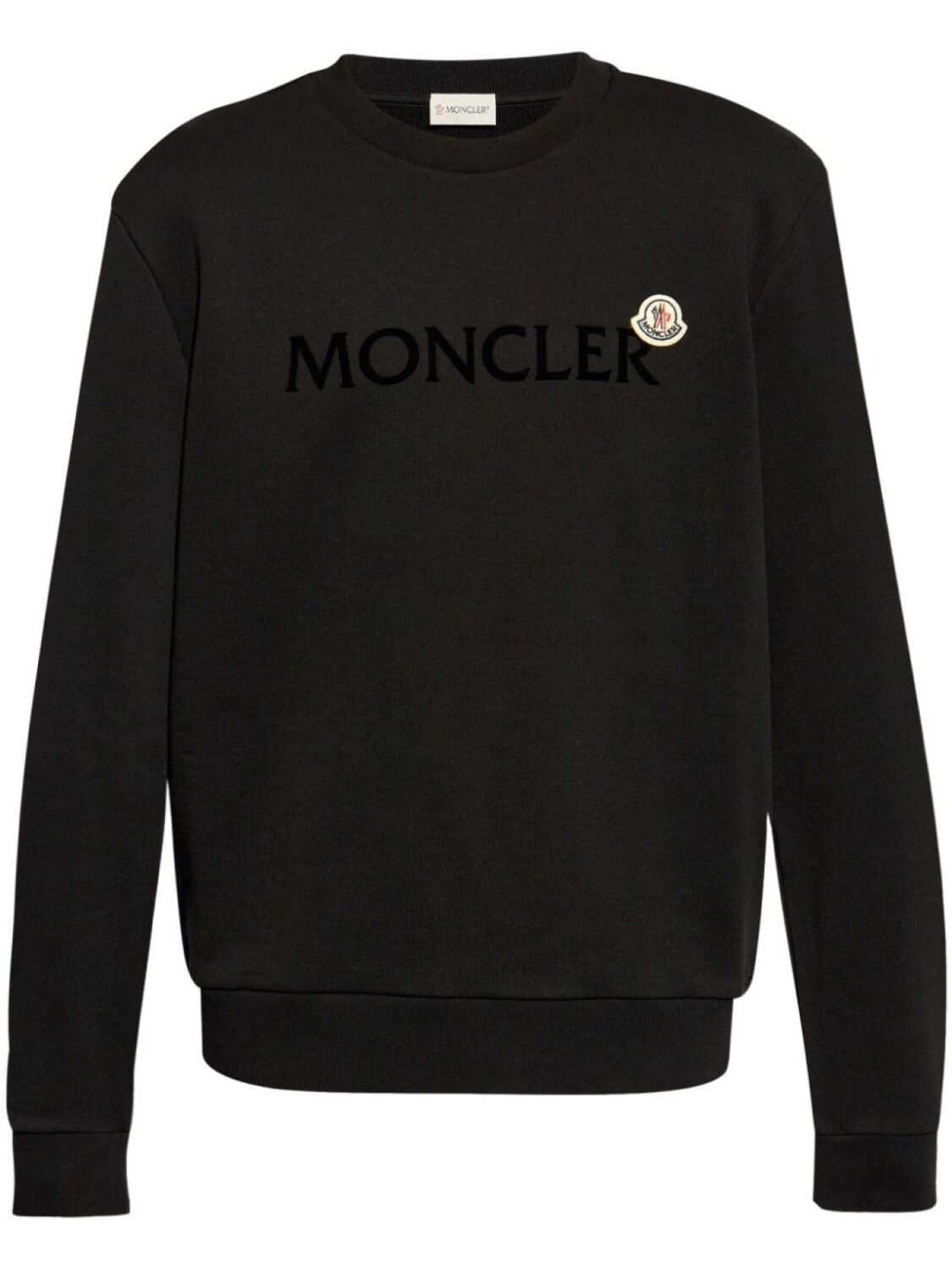 

Moncler хлопковая толстовка с вышитым логотипом, черный