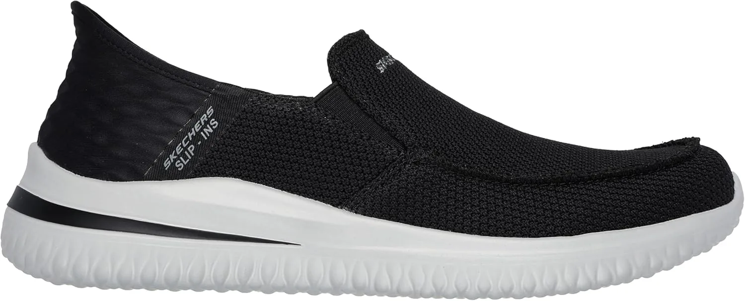 Мужские кроссовки Skechers Delson 3.0 Mooney с закругленным носком и шнурком на ремешке, черный — фото 2