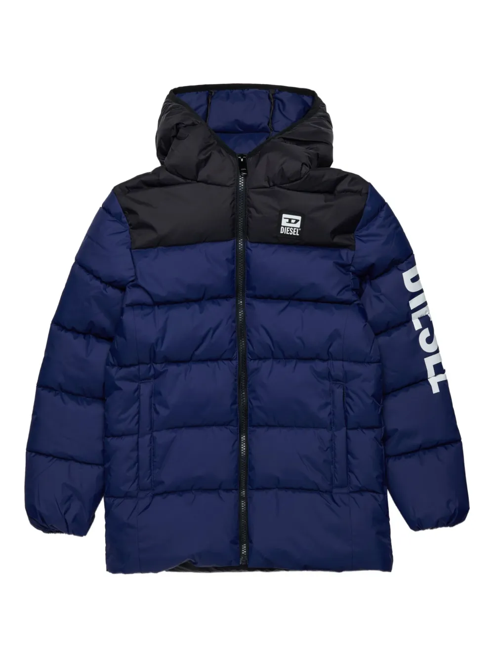 

Пуховик с капюшоном Diesel Kids, синий