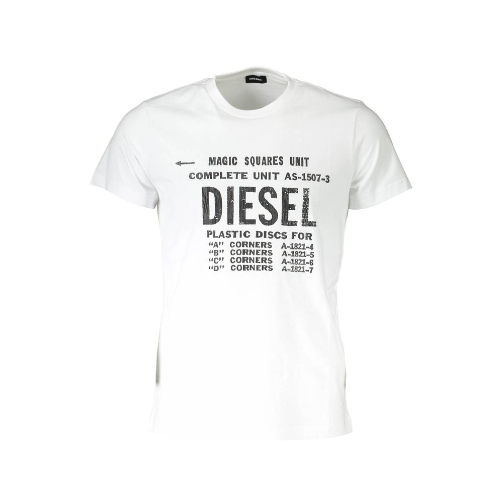 

Белая хлопковая мужская футболка Diesel