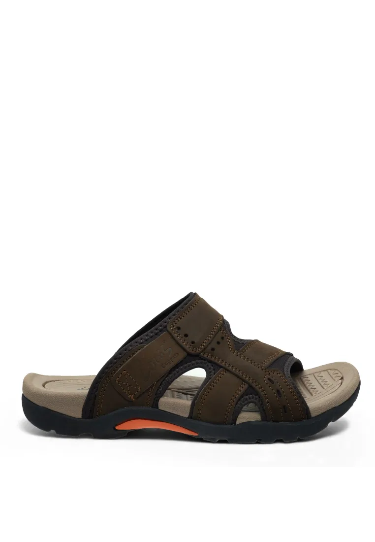 Мужские сандалии slip-on, искусственная кожа, классические повседневные, модель 250441264 Louis Cuppers, кофейный