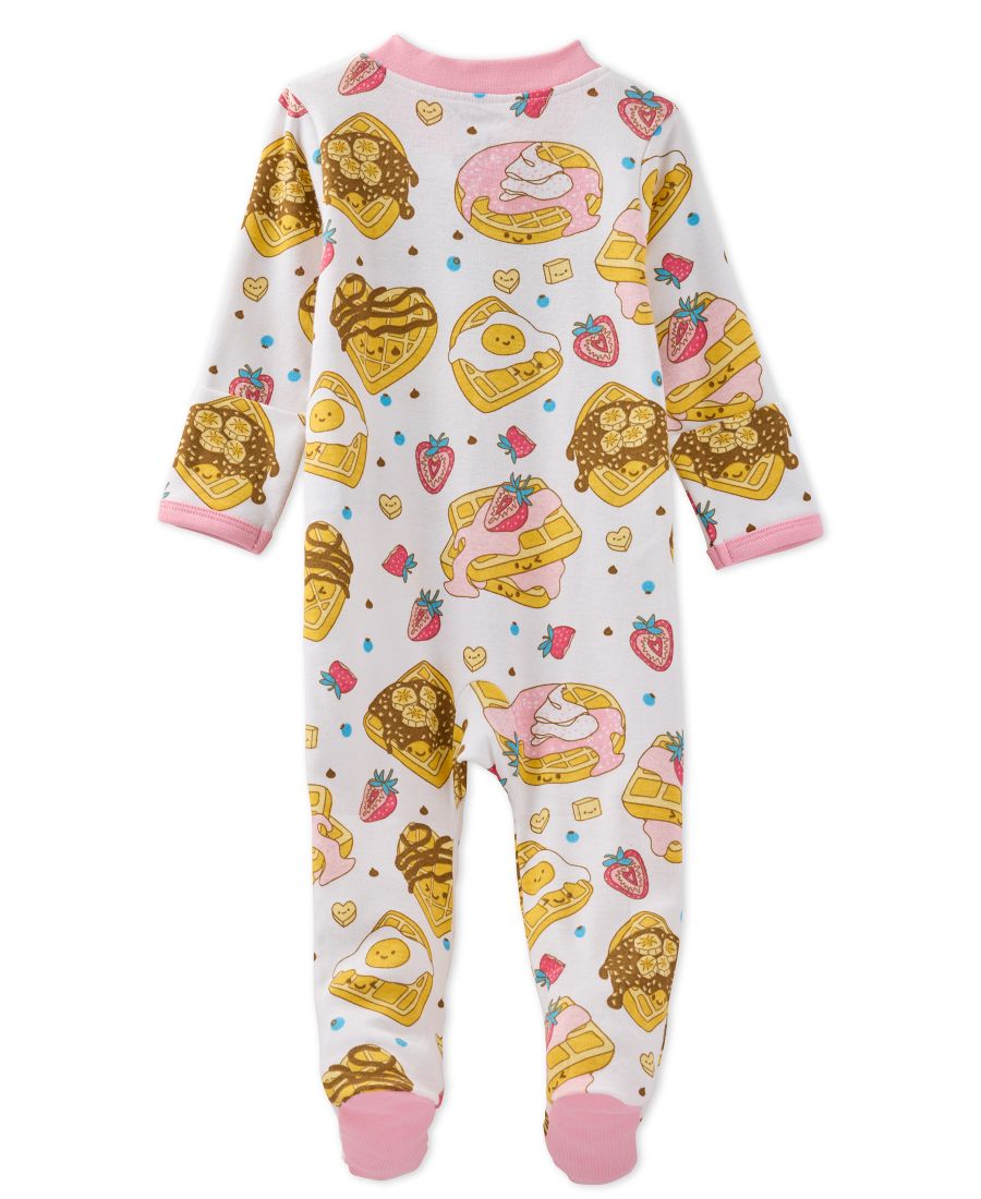 Детский комбинезон для сна и игр Baby Girls Scout с двусторонней молнией и закрытыми ножками butterblu, Waffling On — фото 2