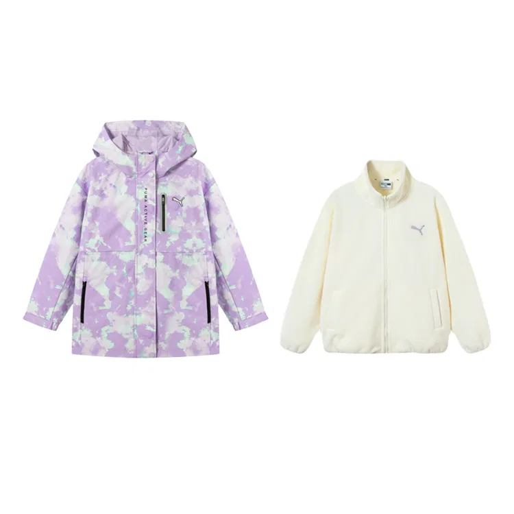 Куртка детская утепленная с капюшоном PUMA Purple Flower Tone