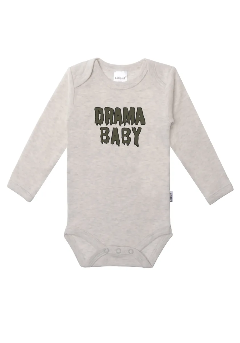 

Боди-лилипут "Drama Baby", с очень широким вырезом Liliput, серый