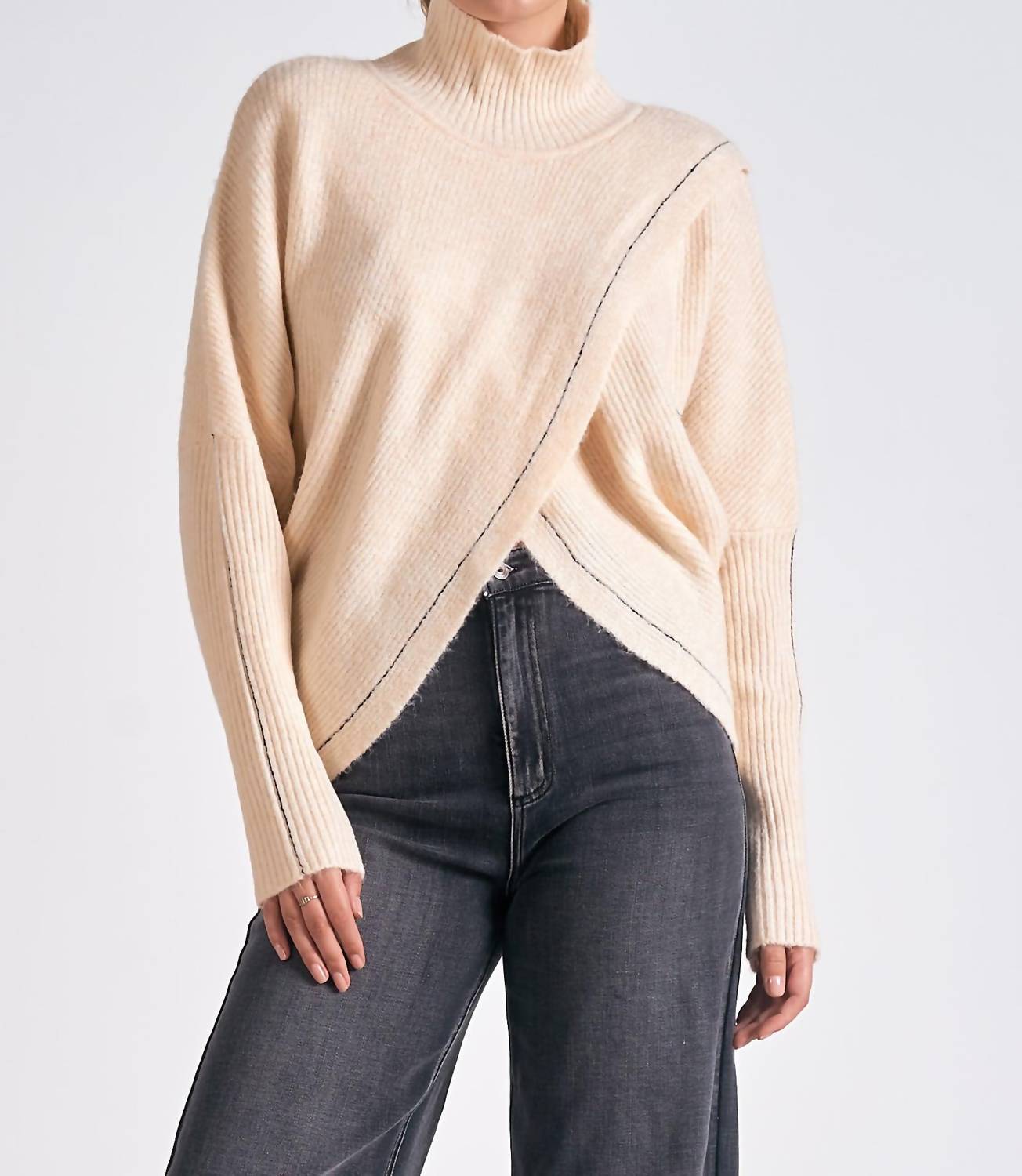 

Свитер с перекрещивающимися нитями цвета Off White ELAN