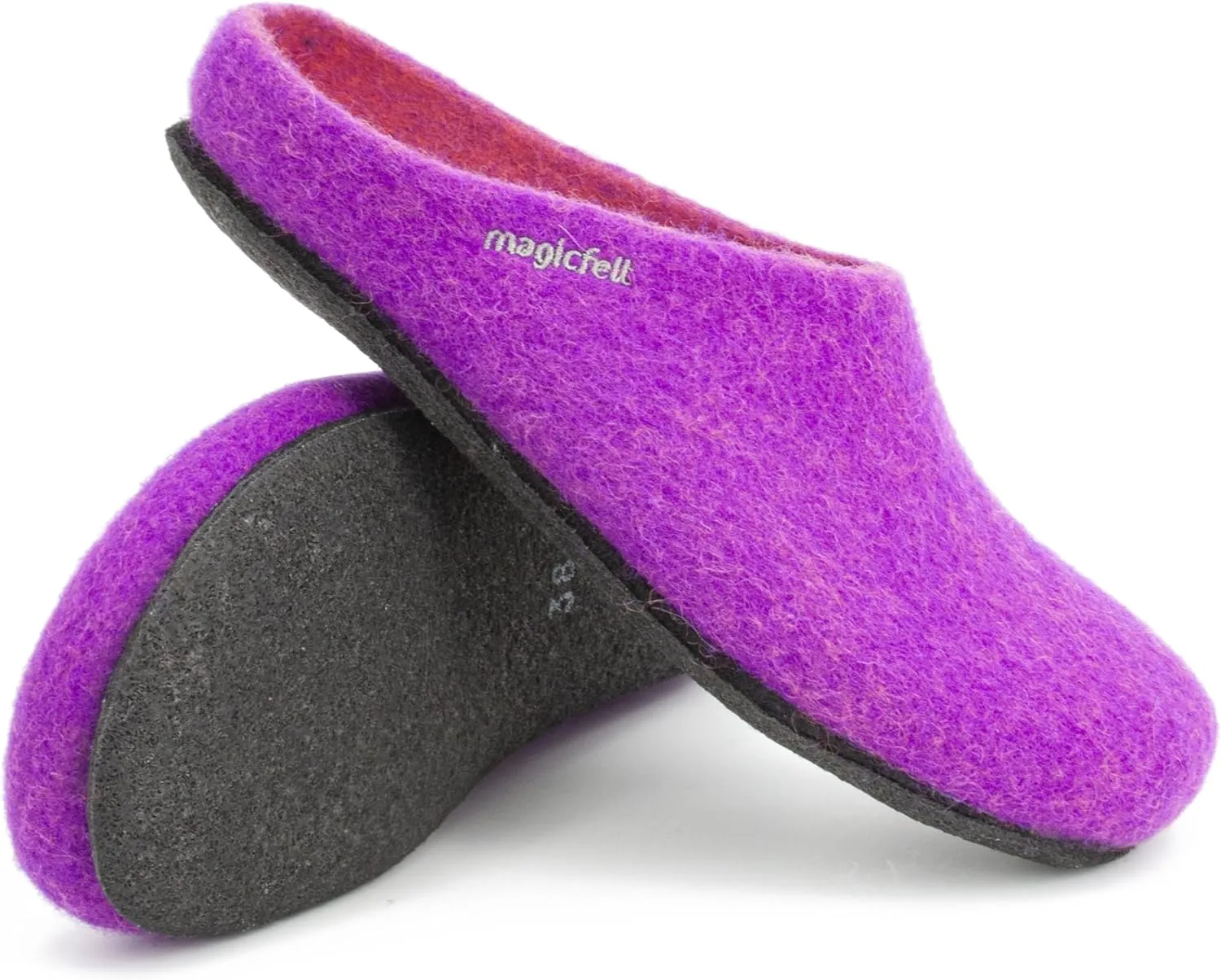 Тапочки MagicFelt AN 709 из чистой натуральной шерсти для мужчин и женщин - нескользящие и анатомической формы, фиолетовый