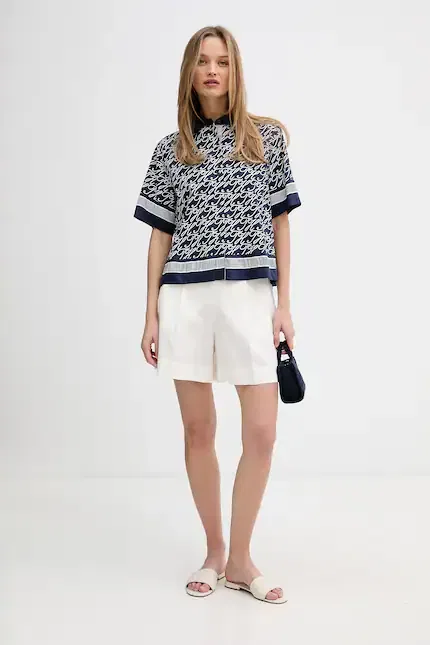 Рубашка из хлопка с шелком SUMMER Tommy Hilfiger, синий — фото 2