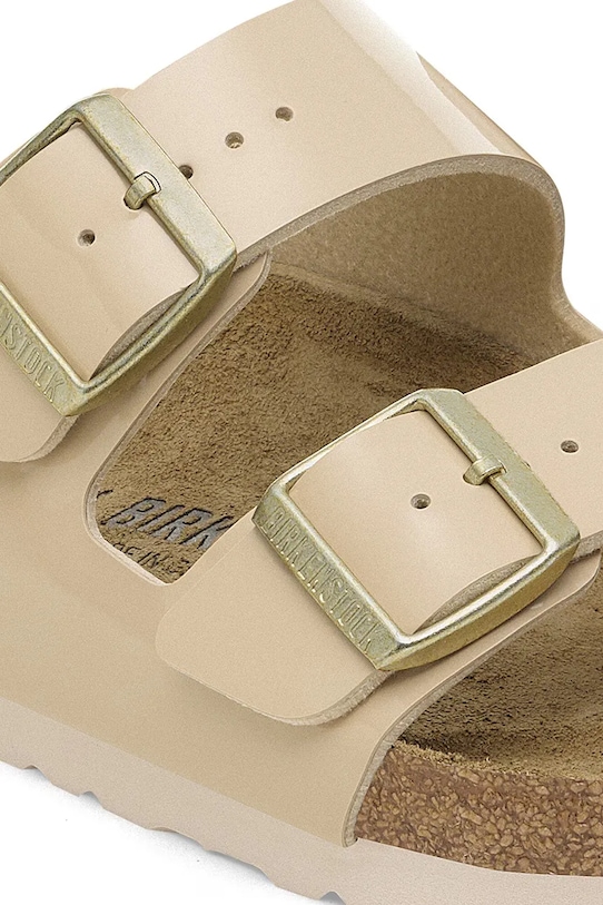 Шлепанцы Arizona с глянцевым покрытием Birkenstock, бежевый — фото 3