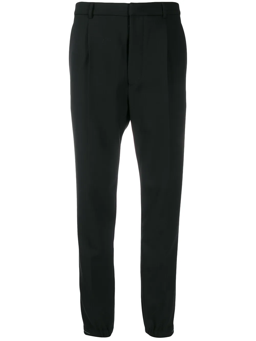 

Брюки строгого кроя со складками Prada, черный
