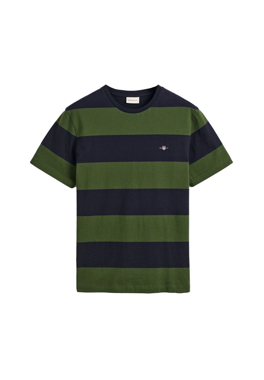 

Мужская футболка в полоску - BAR STRIPE T-SHIRT, круглый вырез, короткий рукав, хлопок GANT, зеленый