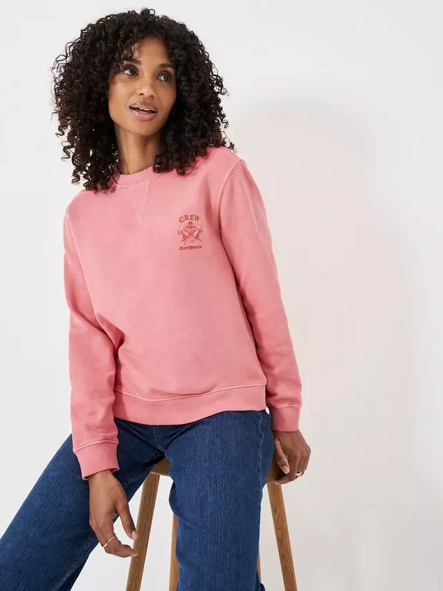 

Толстовка Crew Clothing Pigment Dyed Crew Neck, цвет coral
