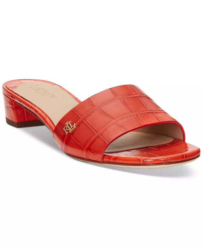 Женские сандалии Fay Slip-On Slide Dress Lauren Ralph Lauren, оранжевый