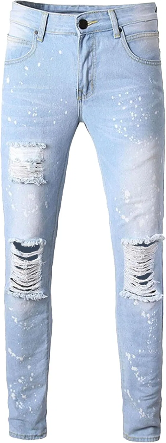 Джинсы рваные Light Blue