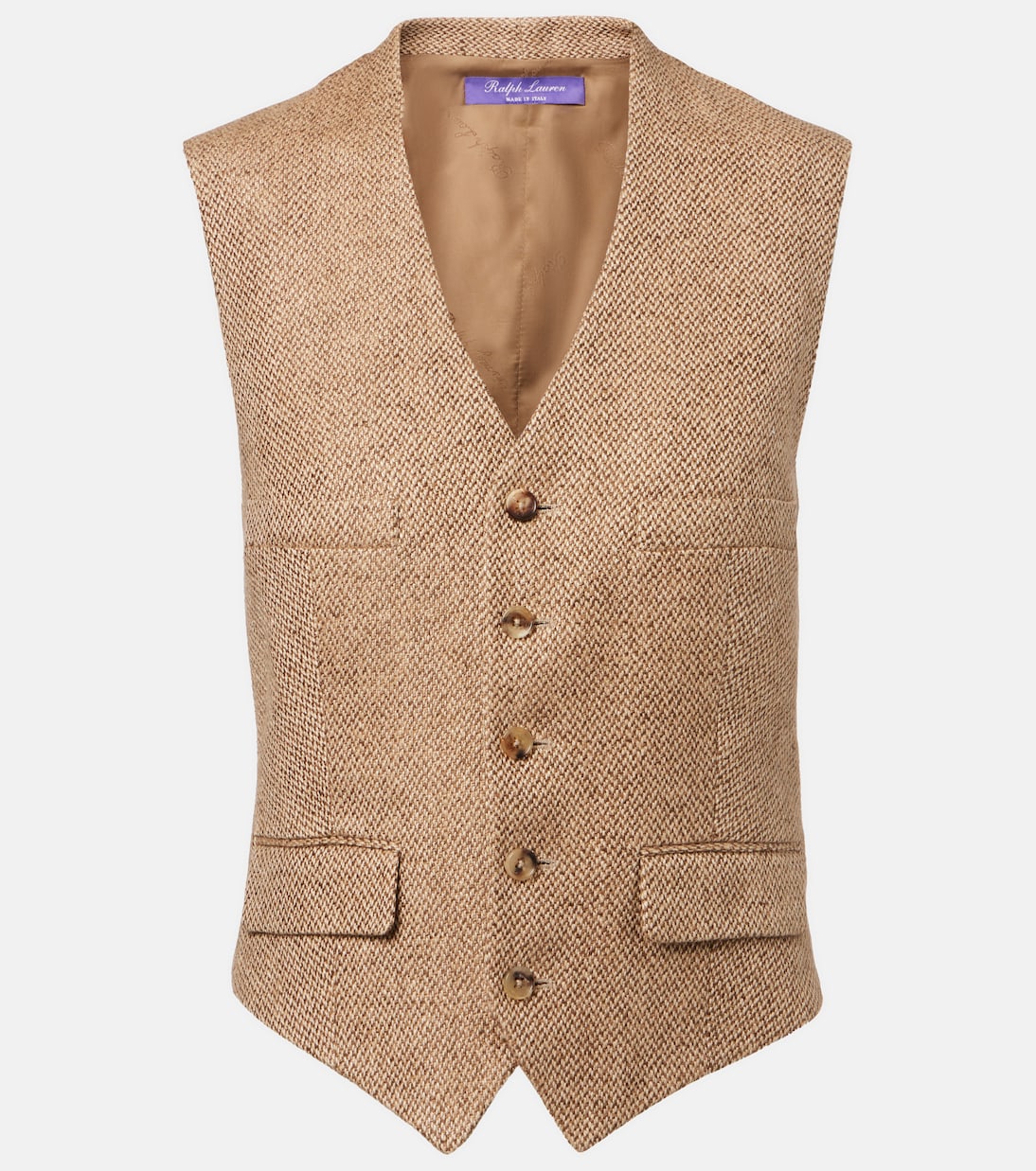 

Жилет из льняного твида Holland Ralph Lauren Collection, Tan/Cream