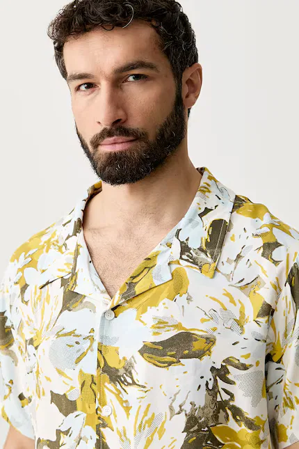 Пляжная рубашка Beach Shirt BOSS, желтый — фото 4