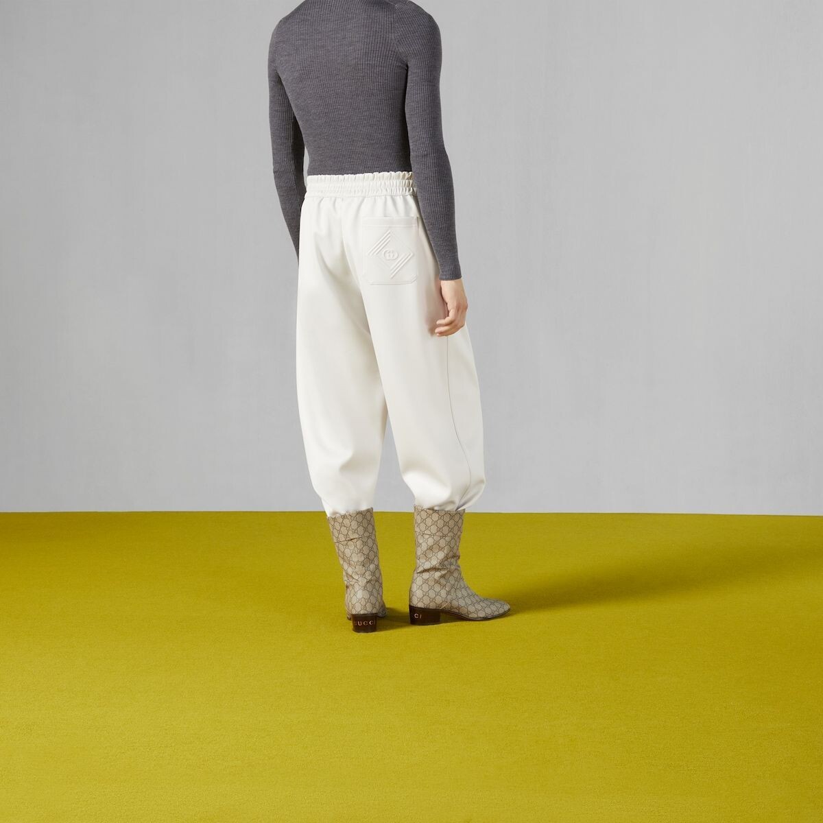 Повседневные брюки мужские Off White Gucci, кремовый — фото 3