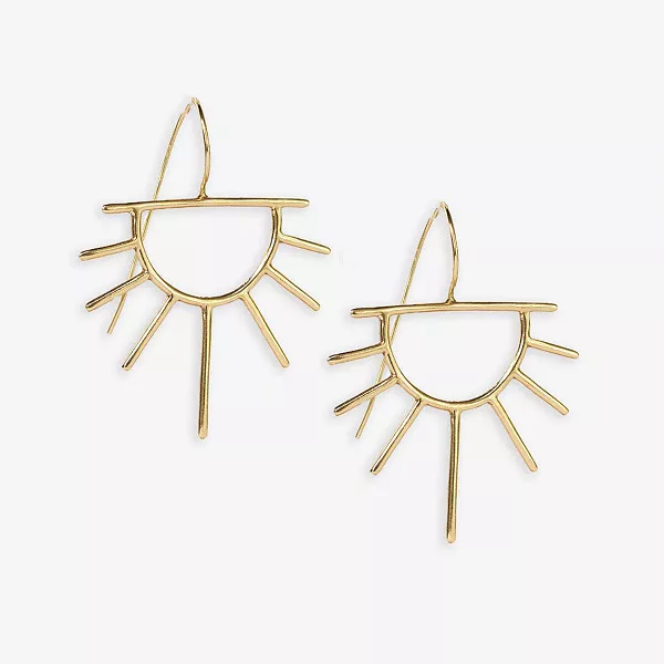 

Серьги-Полусолнце из латуни с резьбой 2 дюйма Ink+Alloy, gold