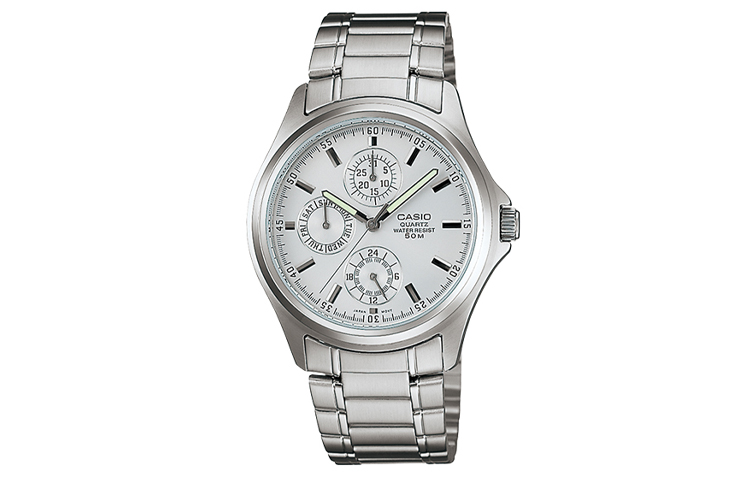 

CASIO Часы Men DRESS White Watch MTP-1246D-7A, Silver
