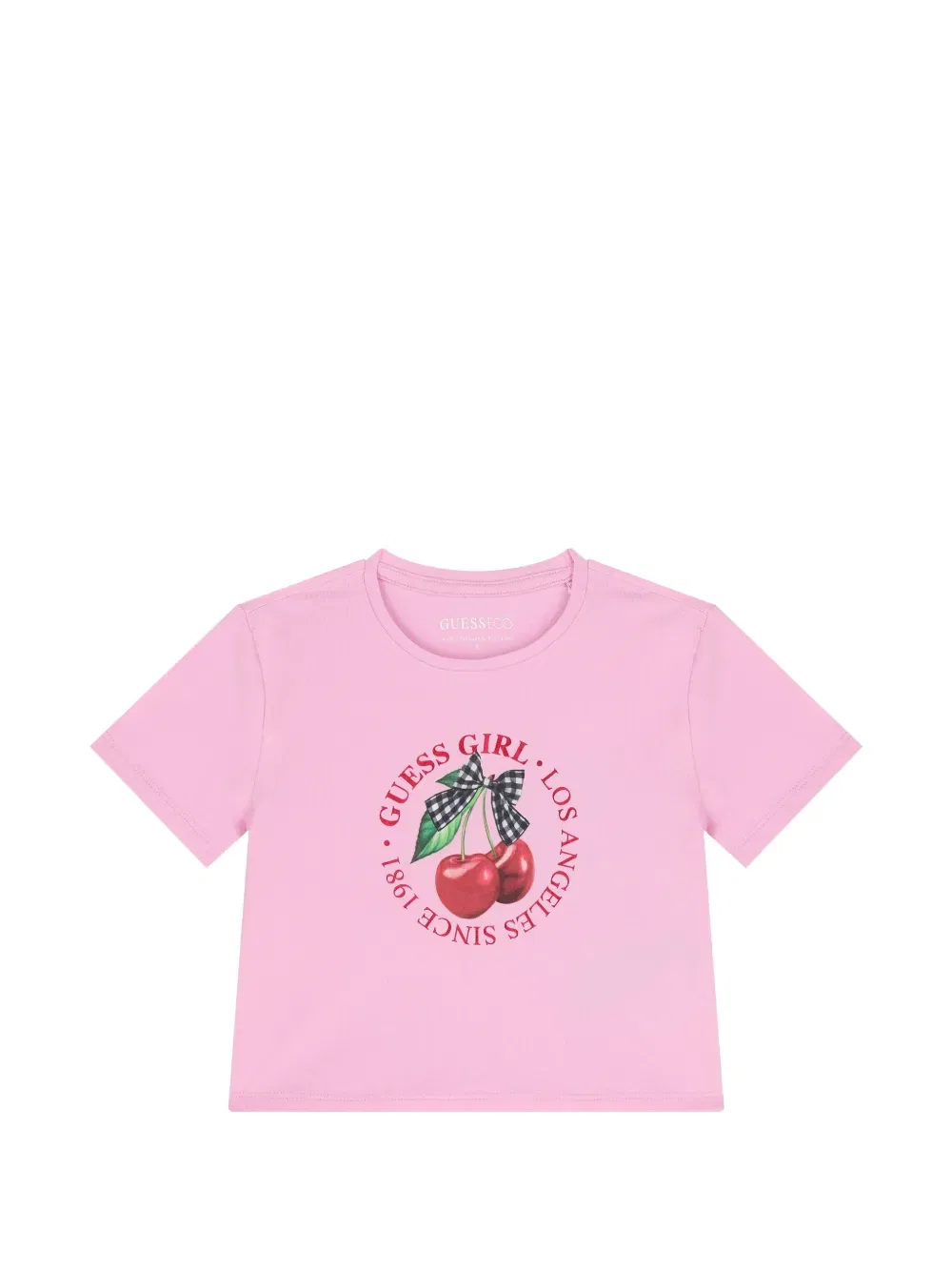 Футболка с вишневым принтом Guess Kids, розовый