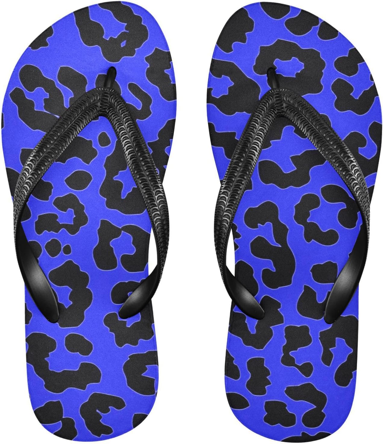 

Женские и мужские сандалии SPRIPORT Leopard Slim с тонкой подошвой, удобные повседневные вьетнамки с амортизирующей стелькой и нескользящей резиновой подошвой, для прогулок, пляжа и лета, темно-синий