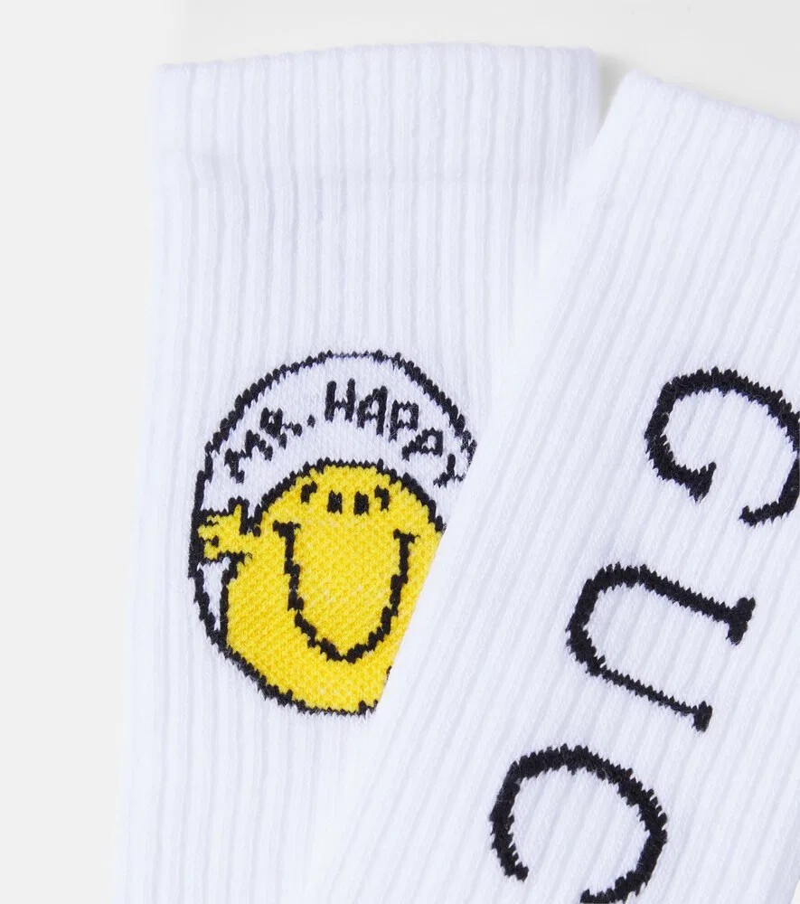 X Носки из хлопковой смеси Mr Men Little Miss Gucci Kids, белый — фото 2