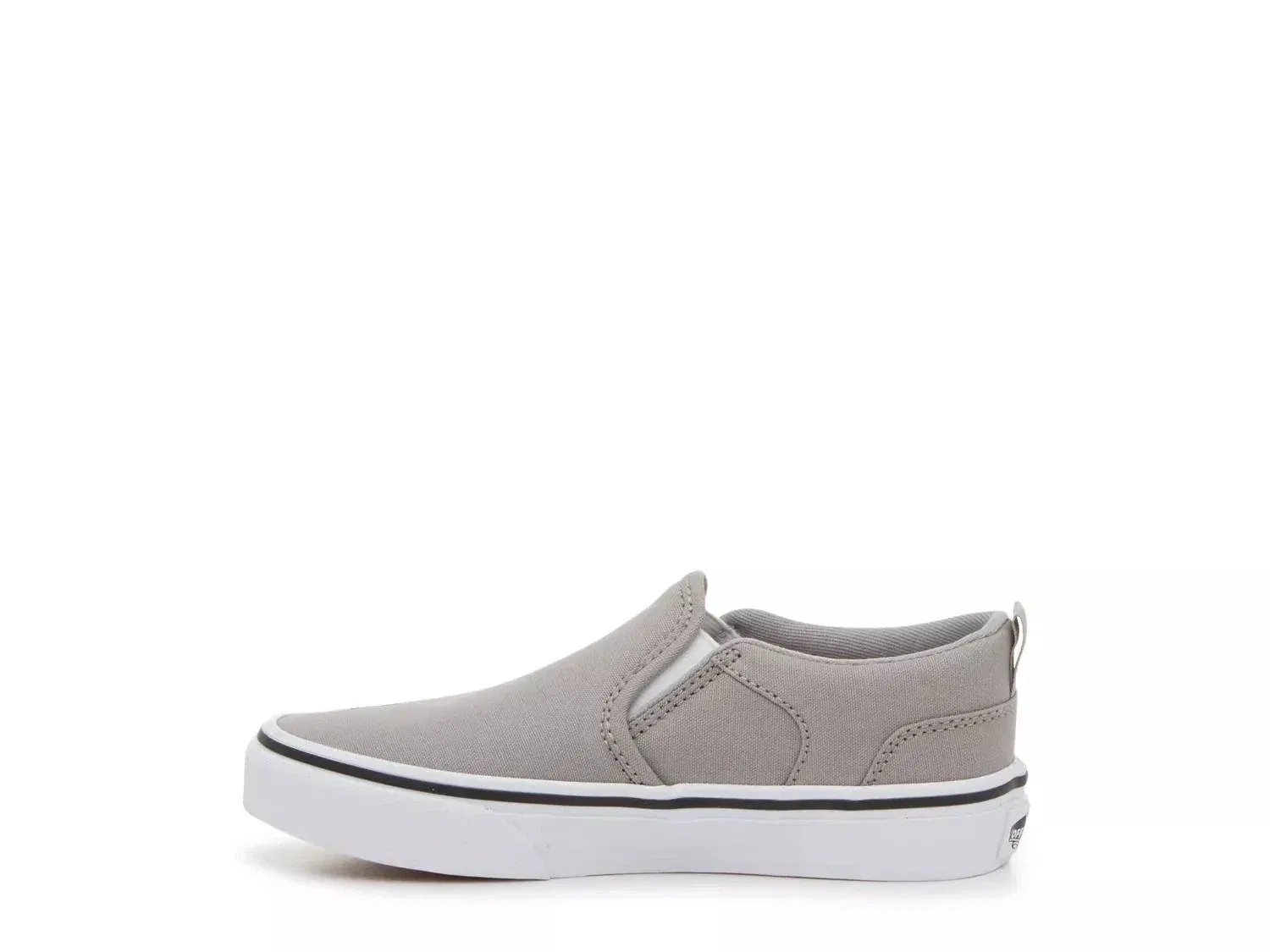 Детские кроссовки Vans Asher, серые с белым цветочным принтом, на платформе, модель ZAP967 — фото 3