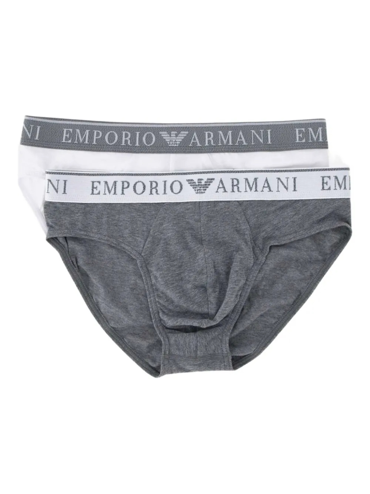 

Трусы с логотипом на поясе (упаковка из двух шт.) Emporio Armani, серый