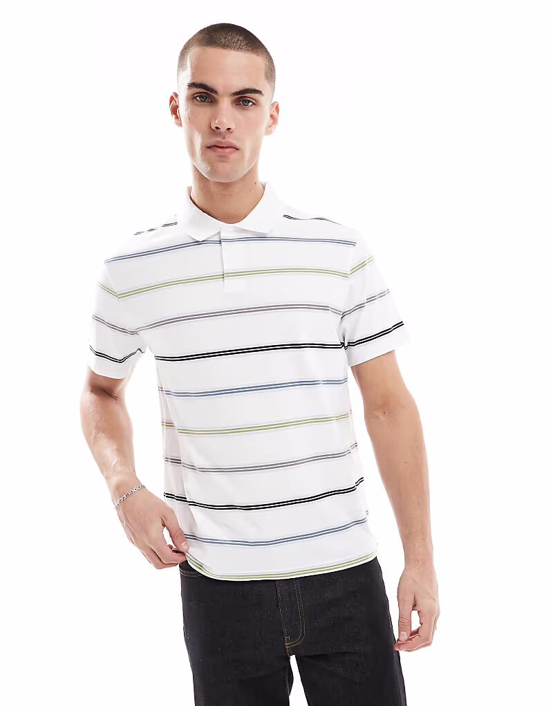 

Поло Levi's Authentic Plain Knit Logo Multi-Striped White Polo