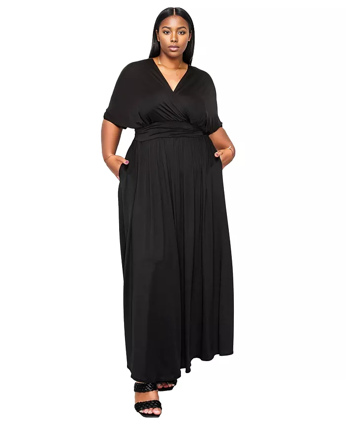 

Платье макси Plus Size Raffi с завышенной талией и карманами L I V D, черный
