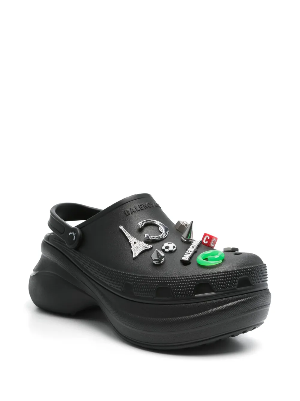 Слиперы Jibbitz из коллаборации с Crocs BALENCIAGA, черный — фото 2