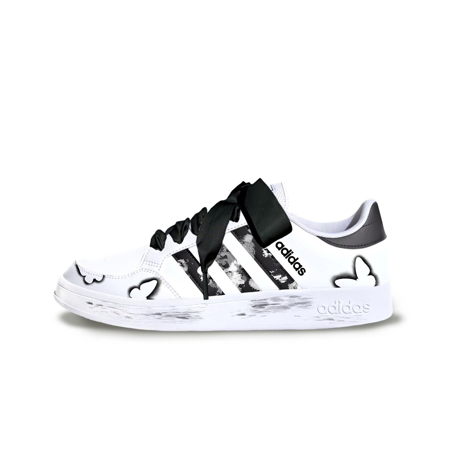 

Adidas Neo Брейкнет Инк Баттерфлай амортизирующие противоскользящие износостойкие скейтерские кеды унисекс черные, цвет Black