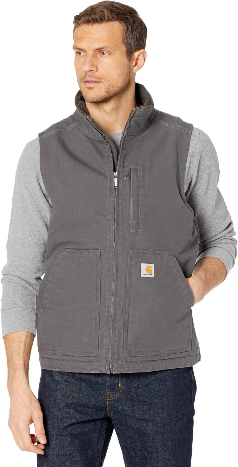 

OV277 Жилет с воротником на подкладке из шерпы Carhartt, цвет Gravel
