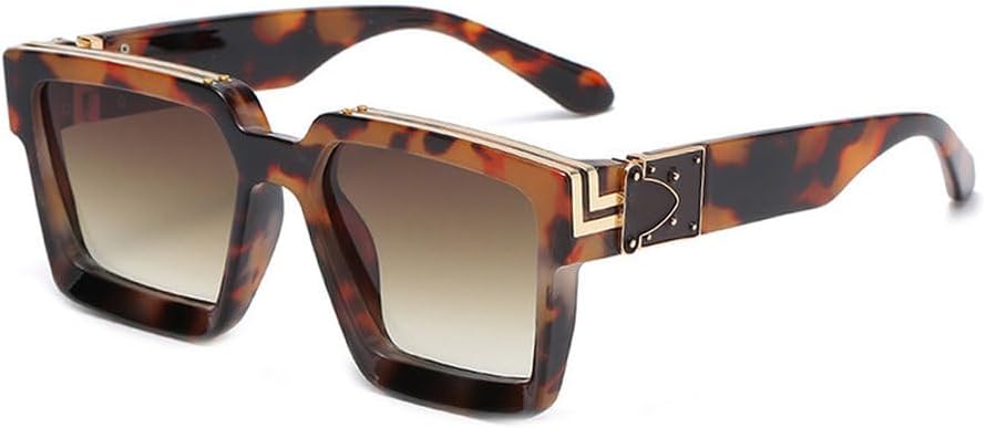 

Ретро солнцезащитные очки для женщин, летние модели, конфетные цвета, модные серебристые зеркальные очки, мужские очки с защитой от УФ-излучения UV400 HYYZZC, Leopard Tea