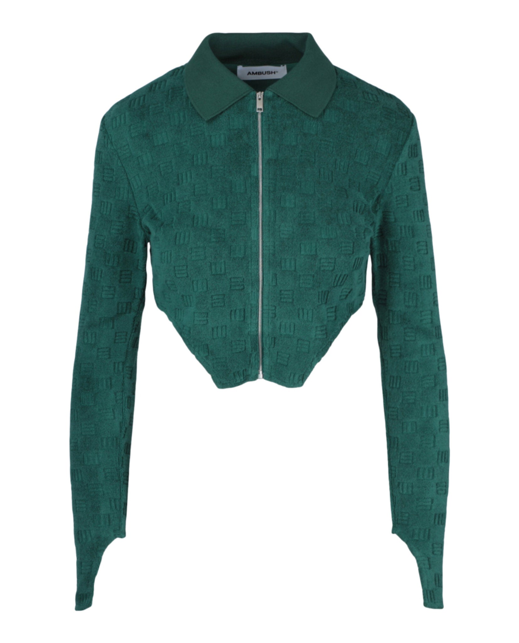 

Укороченная приталенная куртка на молнии с монограммой AMBUSH, зеленый