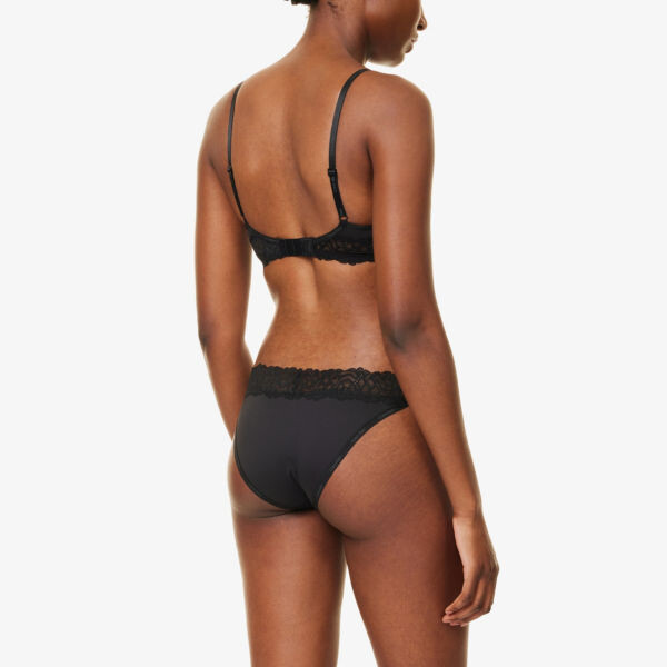 Бюстгальтер-Балконет Attraction с кружевной отделкой из эластичной ткани Calvin Klein, черный — фото 3