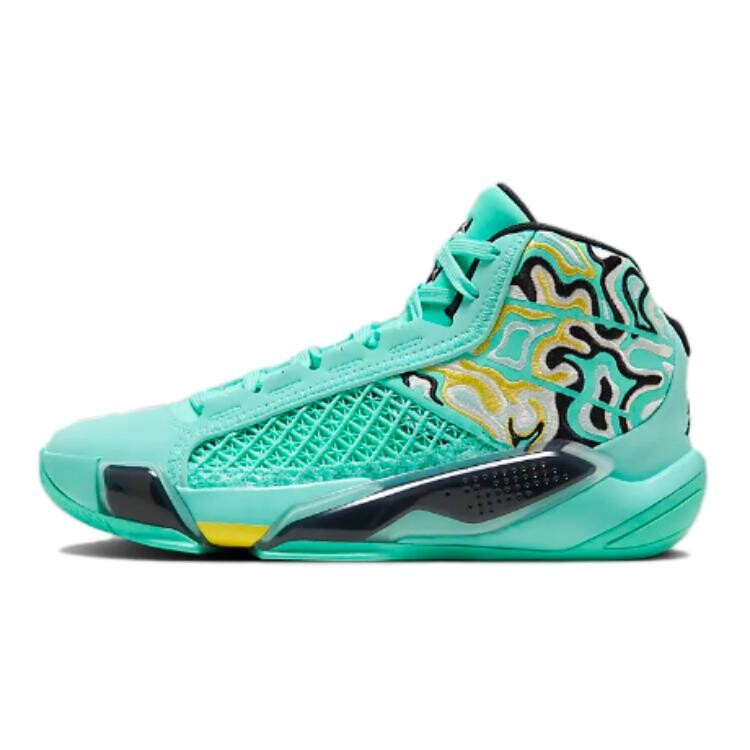 

Jordan Air Jordan 38 Детские баскетбольные кроссовки GS, Green and yellow