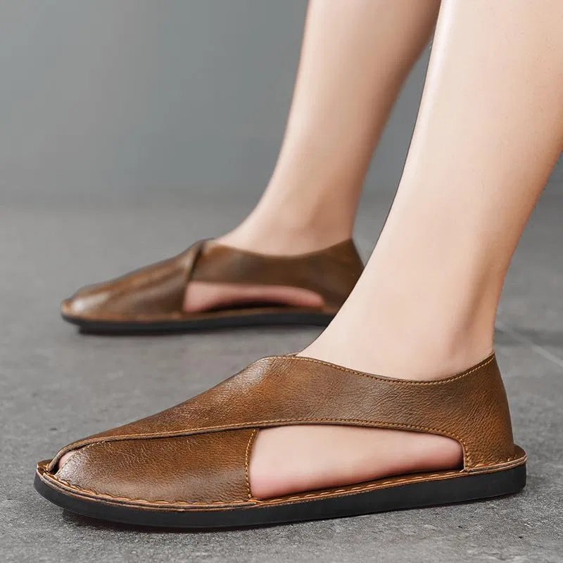 Мокасины кожаные Loafers, коричневый SLYHONG — фото 2