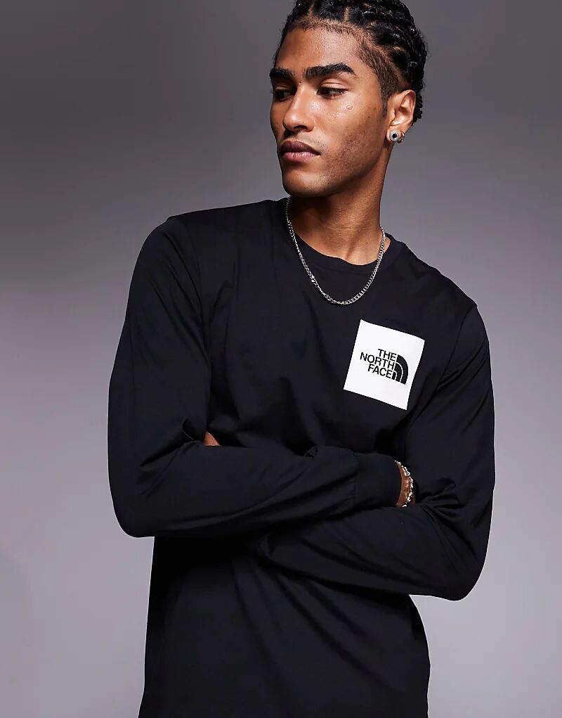 

Футболка с длинными рукавами The North Face Fine в черном цвете