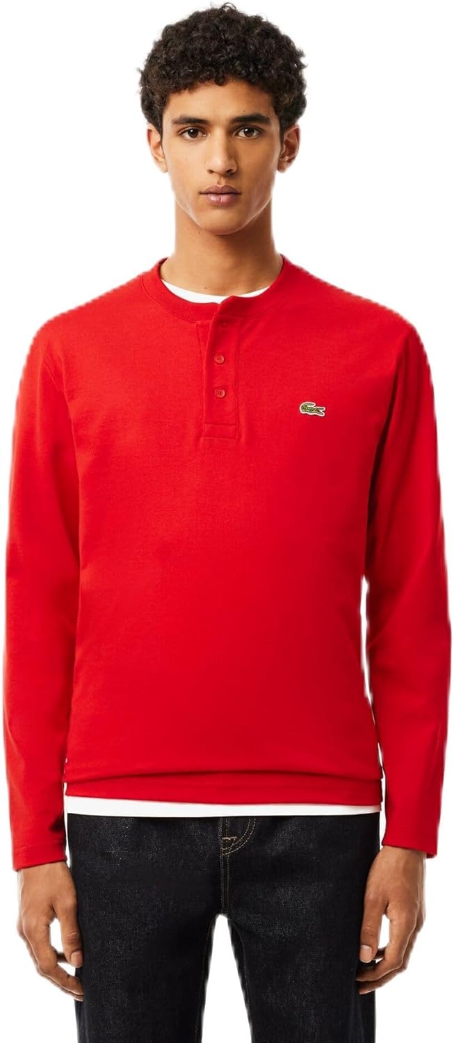 

Мужская футболка с длинными рукавами из хлопкового трикотажа Lacoste, Red, Красный, Мужская футболка с длинными рукавами из хлопкового трикотажа Lacoste, Red