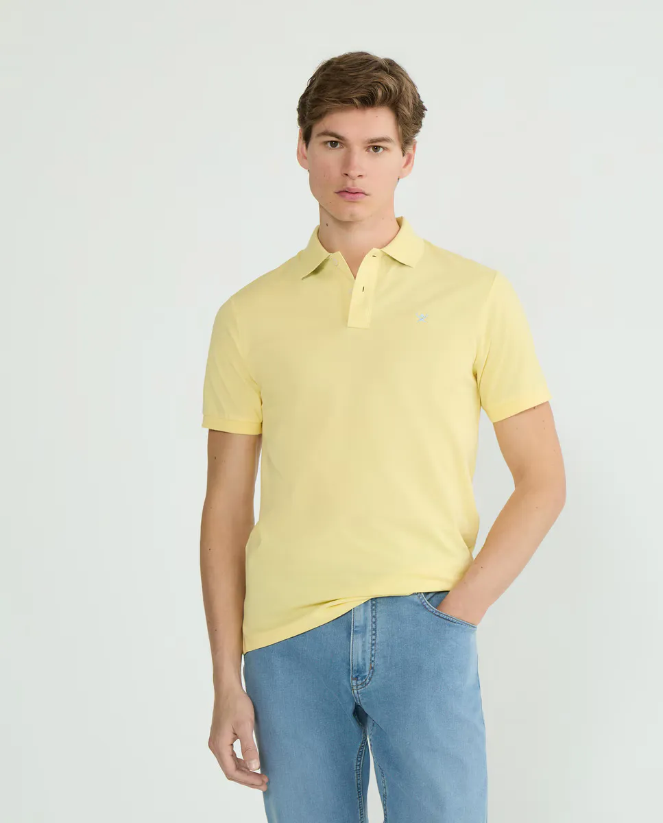 

Мужская поло из пике с коротким рукавом Classic Fit Hackett, желтый