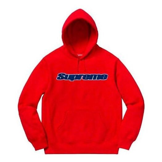 

Толстовка chenille hooded sweatshirt 'red navy' Supreme, красный