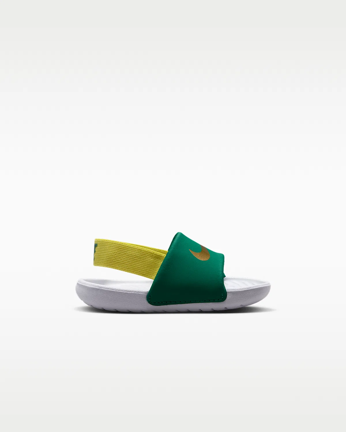 Слайды Nike Kawa для малышей, Malachite/Sonic Yellow/White/Metallic Gold — фото 4